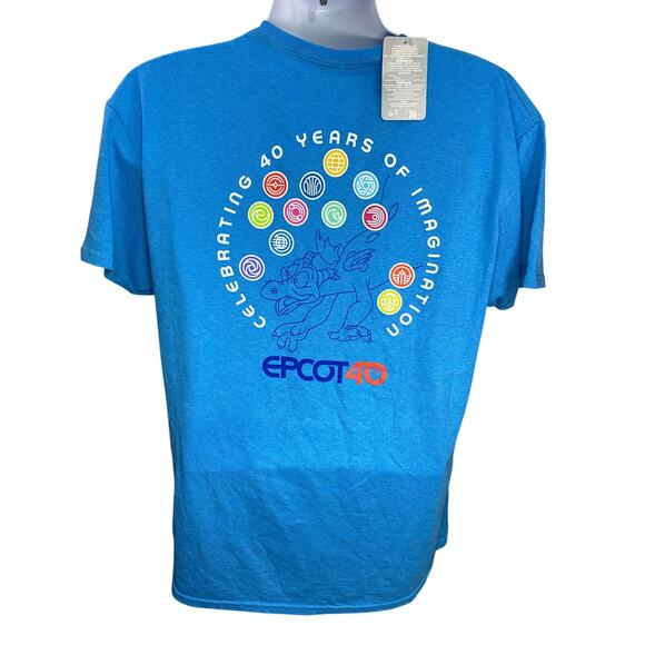 NEW 2022 Walt Disney World Parks Epcot 40th Anniversary Figment Blue Shirt L - Picture 1 of 8